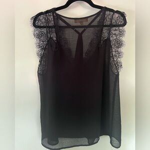 Love stitch black lacy blouse